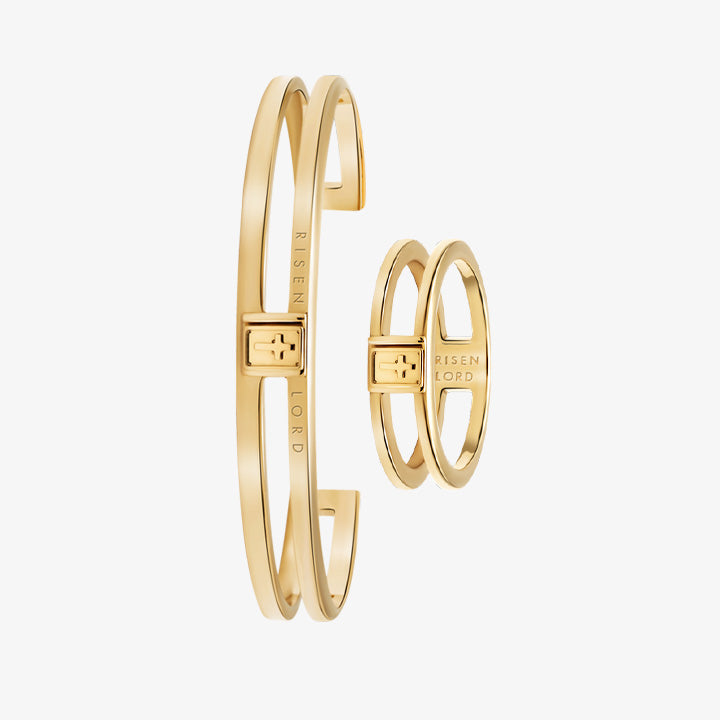 MESSIAH BRACELET + IMMANUEL RING - GOLD