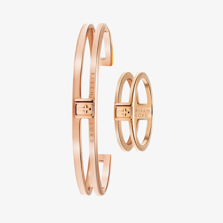 MESSIAH BRACELET + IMMANUEL RING  - ROSE GOLD